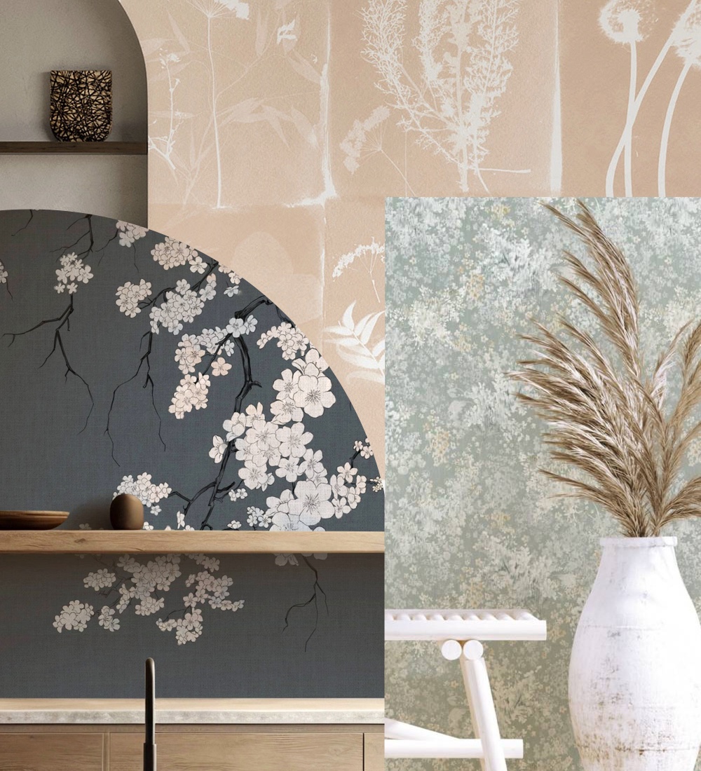 Enjoy the sights of large floral wallpaper designs
